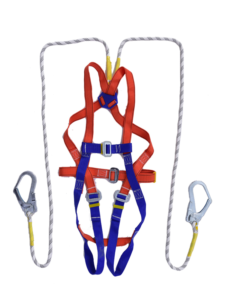 全身五点式户外高空作业安全带电工施工双钩防坠落耐磨保险安全绳 - 图3