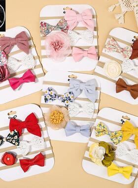 5Pcs/Set Baby Flower Bows Headband for Girls Children Elasti
