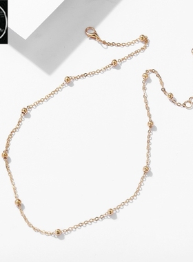 51212 Short clavicle chain copper bead clip bead necklaces