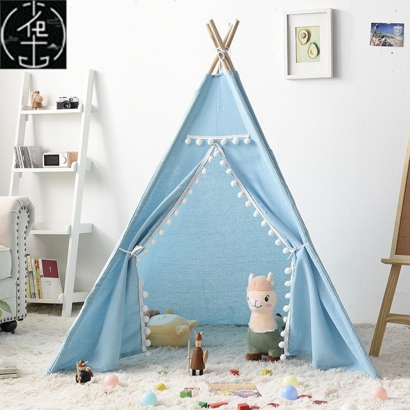 kids teepee tent kids indian canvas playhouse sleeping dome - 图0