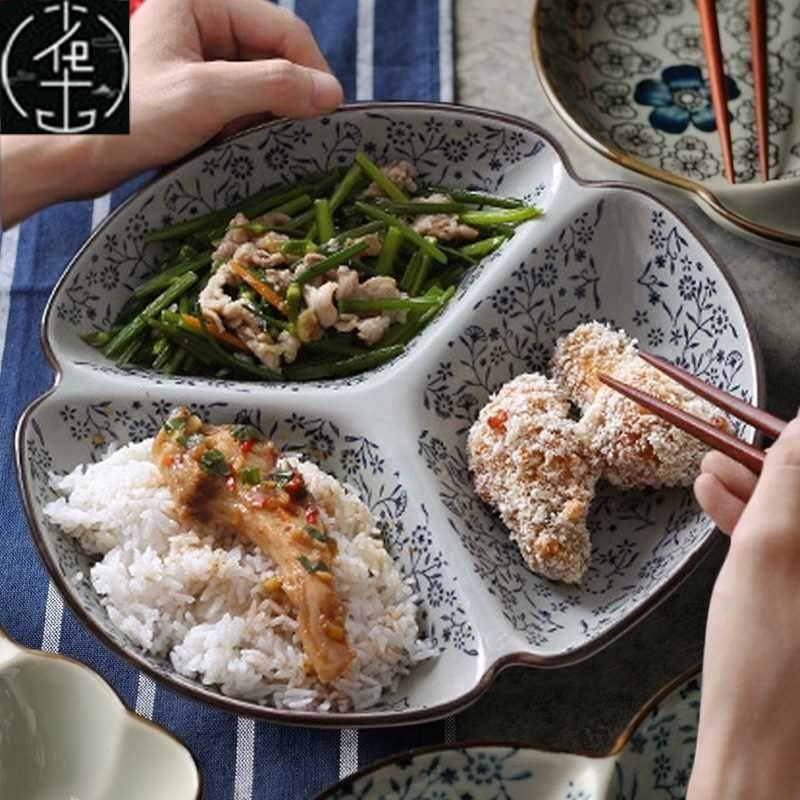 Japanese dining hall household four tray dish school set - 图2