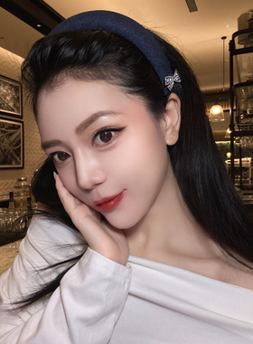 原创设计精灵耳牛仔蓝发箍
