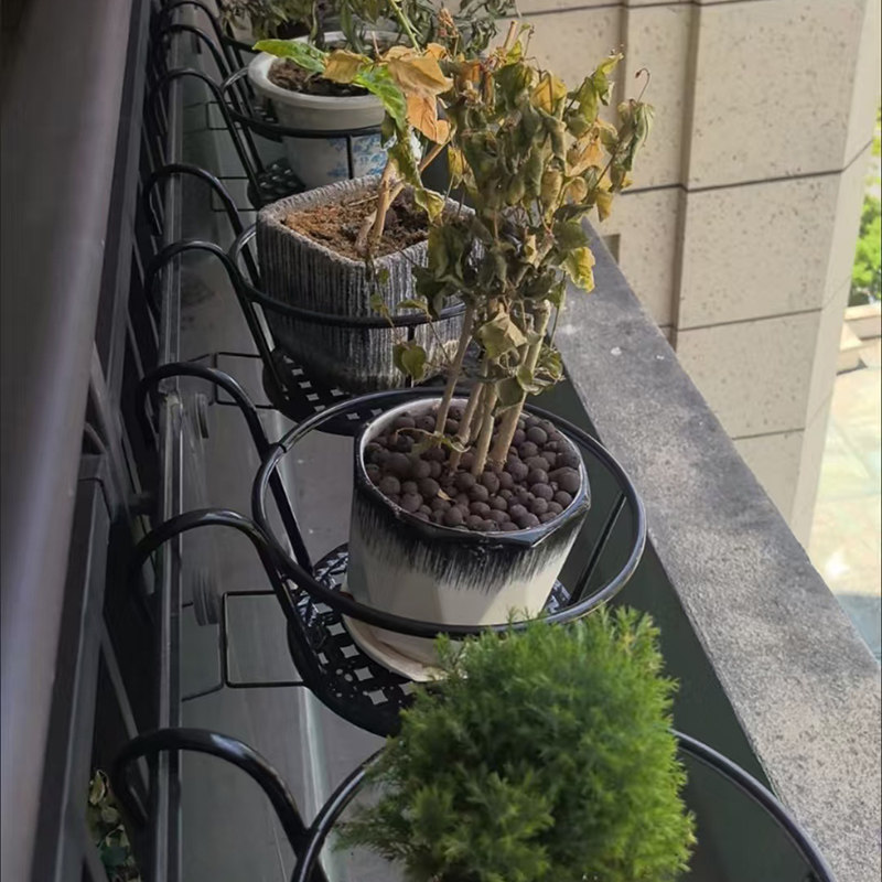栏杆花架阳台花架置物架大号吊兰悬挂挂式铁艺花盆托架绿萝花架,淘宝优惠券,粉丝福利购,淘宝优惠卷
