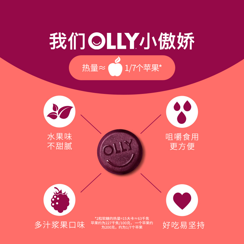 OLLY女士复合维生素软糖生物素矿物质烟酰胺维生素ACD软糖两瓶装_保健食品_膳食营养补充食品