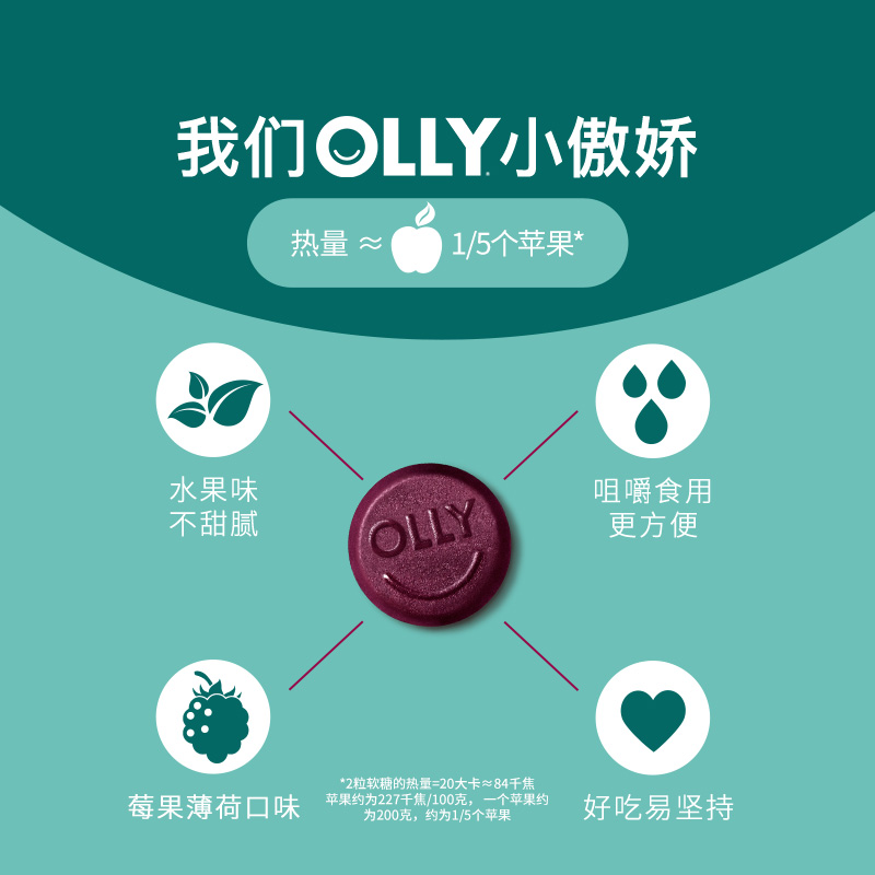 OLLY软糖complexion肌肤去瑕维生素AE矿物质50粒美肌保健品提取物