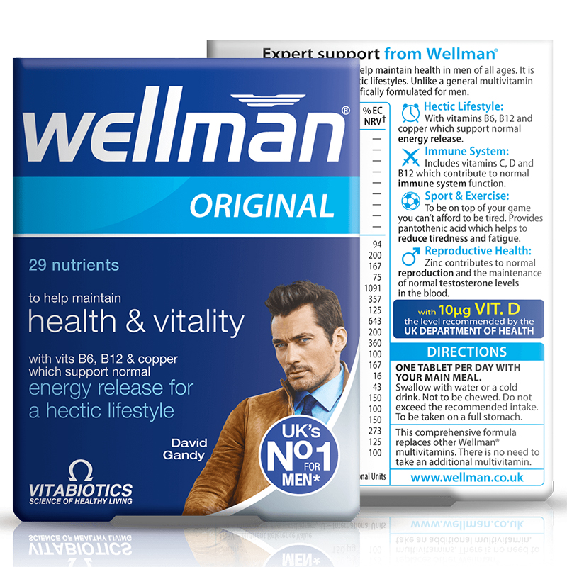 Vitabiotics保健品海外旗舰店wellman男士复合维生素全b族健身元素女男性多种矿物质片综合多维2