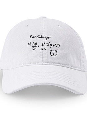 薛定谔的猫物理量子力学公式周边帽子棒球帽男女鸭舌帽遮阳帽定制