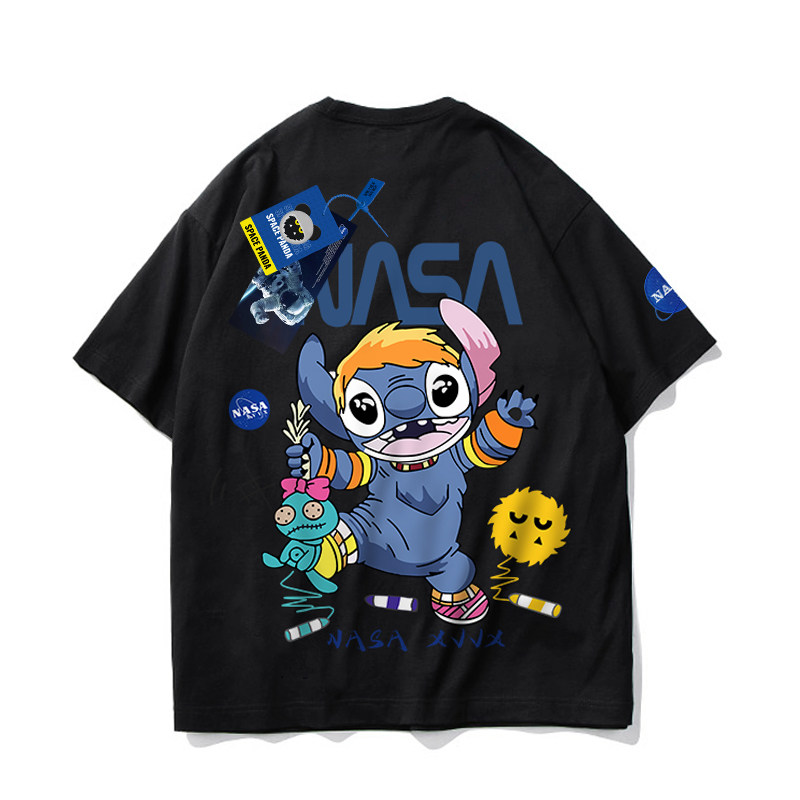太空熊猫联名nasa夏季史迪仔男t恤 太空熊猫T恤