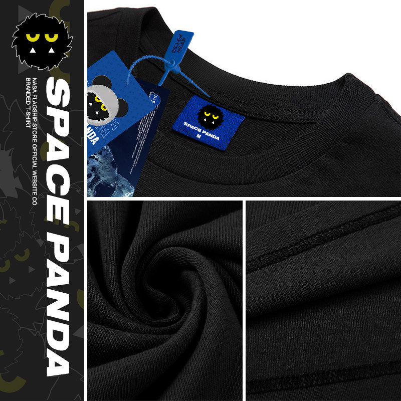 小恶魔鬼脸短袖联名nasa宇航员t恤 太空熊猫T恤