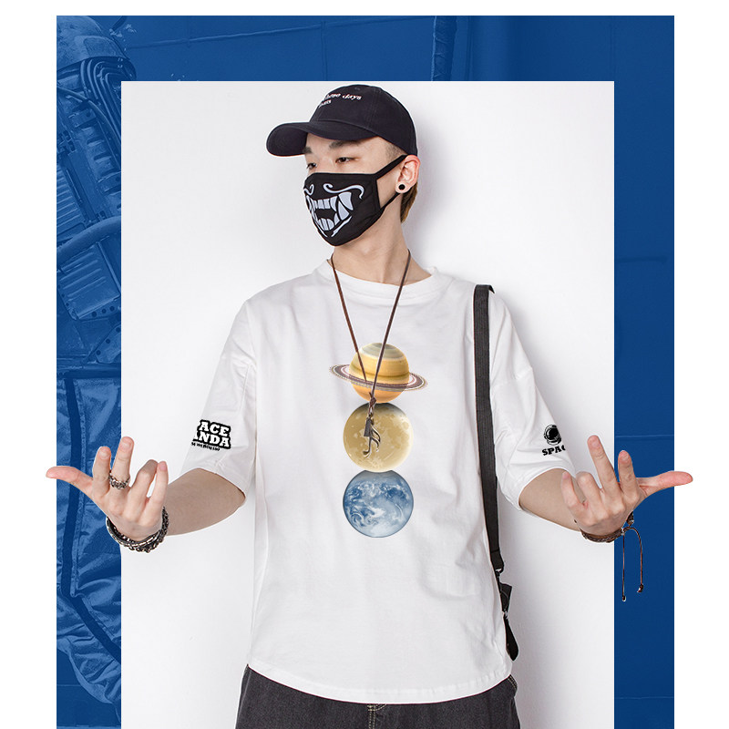 太空熊猫夏季nasa xx联名款t恤 太空熊猫T恤