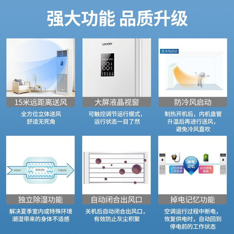 海尔柜机立式5p五匹统帅办公方柜 海尔大愉商用柜机空调