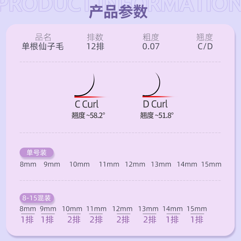 NAGARAKU单根仙子毛嫁接漫画睫毛黑/焦糖色C/D芭比8-15单一/混合-图2