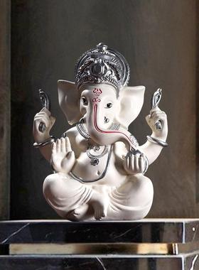 泰国象神摆件印度象鼻财神泰式餐厅吧台收银台招财东南亚风格装饰