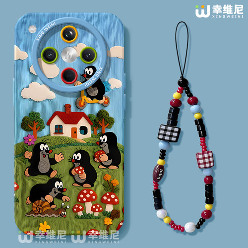 适用oppofindx9手机壳女款findx8spro保护套硅胶x7ultra全包防摔x6por新款x5创意oppo卡通鼹鼠x8ULTRA软x7pro - 图2