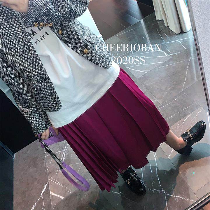 chee 2020春季新款浆果色半身裙 云竹企业店半身裙