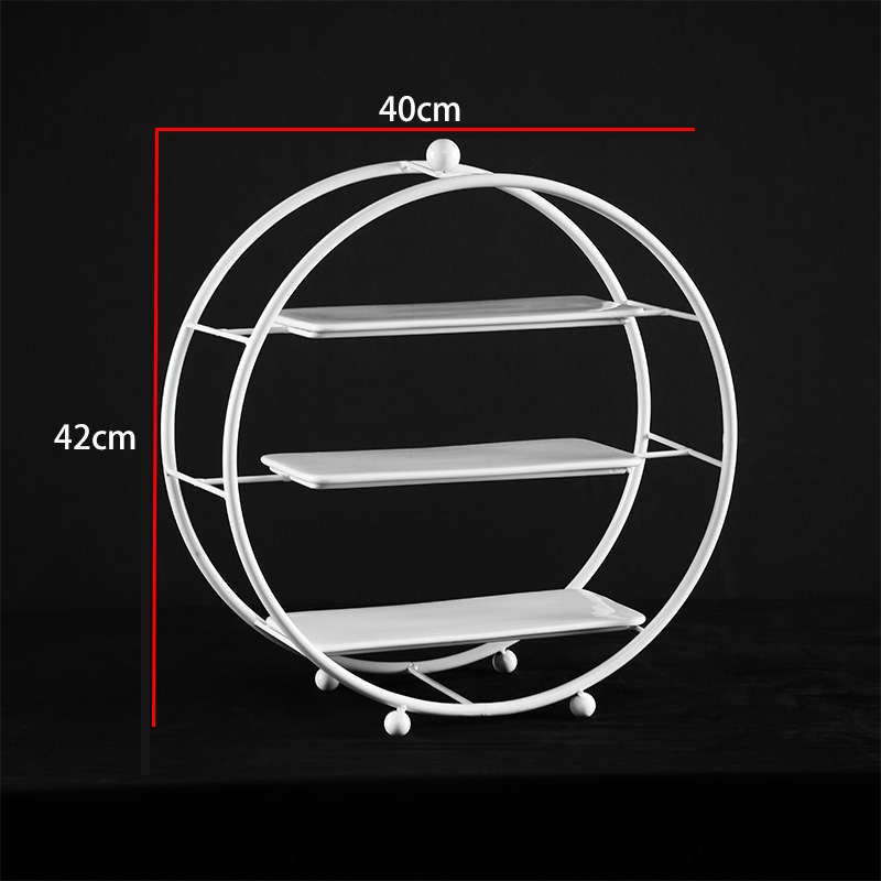 白色欧式铁艺甜品台摆件展示架蛋糕托盘冷餐茶歇摆台下午茶点心架-图0
