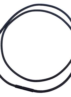 男士女士黑色绳项链 皮玉黄金银吊坠挂绳细款皮绳短款加长款男生