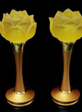 台湾琉璃供灯佛灯led长明灯家用供佛灯佛前莲花灯插电佛供灯摆件