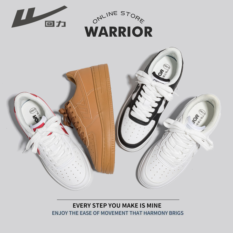 Warrior/回力小白鞋女2024新款秋季空军1号厚底休闲运动板鞋女鞋