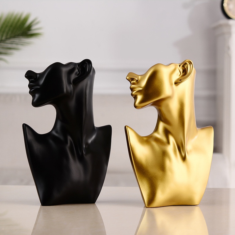 抖音新款树脂吊坠人像展示台耳环 傲彩项链