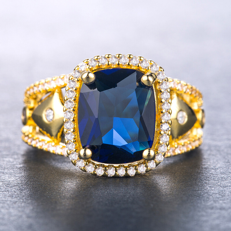 锆石镀18k金女士指环礼物 傲彩戒指/指环