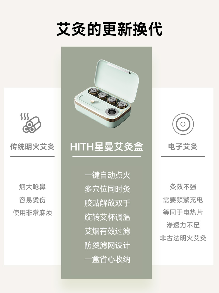 HITH星曼家用便携明火艾灸盒子熏蒸热敷小艾杯随身灸 - 图0