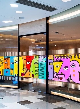 毕加索艺术贴膜美术馆展厅酒店民宿橱窗玻璃贴膜咖啡店氛围玻璃贴