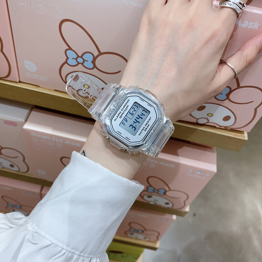 小方块电子女初高中学生潮流风手表 范美国产腕表