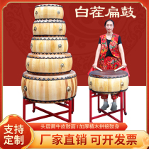 Authentic yellow cow leather drum Big drum Chinese toon thickened white stubble drumbeat drum rhythm drum with solid wood drum chapel drum rhythm drum