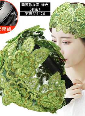 韩国宽边蕾丝遮白发发卡发箍网红发饰民族风发带头饰刺绣花朵头箍