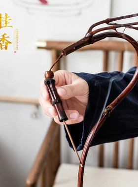 龙挂香竹架紫竹竹枝条线香香插龙头创意办公室香薰炉香挂茶室摆件