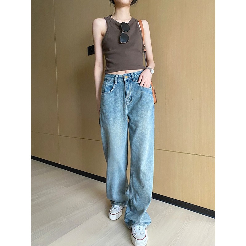 小个子水洗浅色女2022年新款牛仔裤 myblun牛仔裤