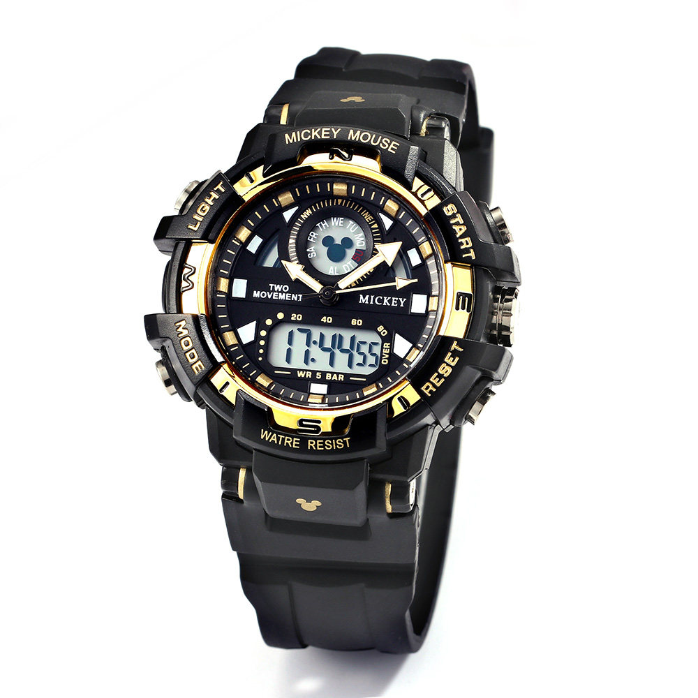 迪士尼男童米奇夜光运动防水电子表 祥尼时国产腕表