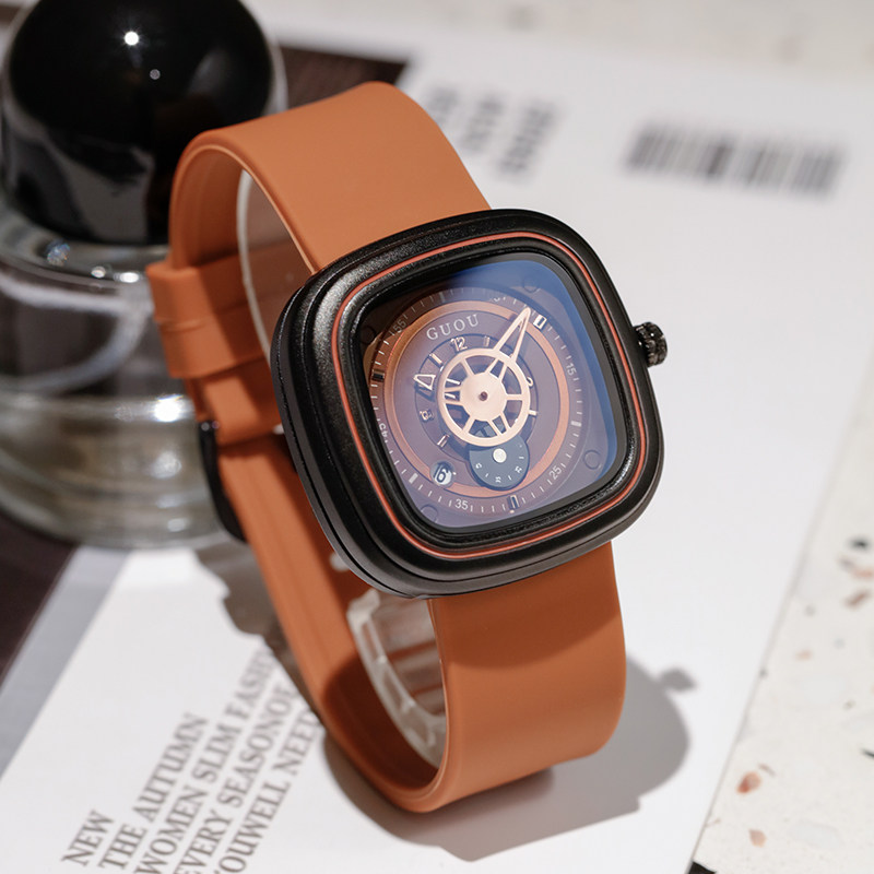 guou女款轻奢小众高级感复古手表 古欧老林国产腕表