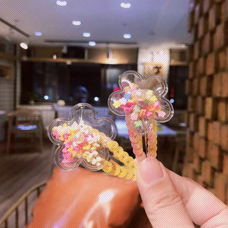 抖音新款pvc软陶小花亮片款bb夹 玄翠峰发饰