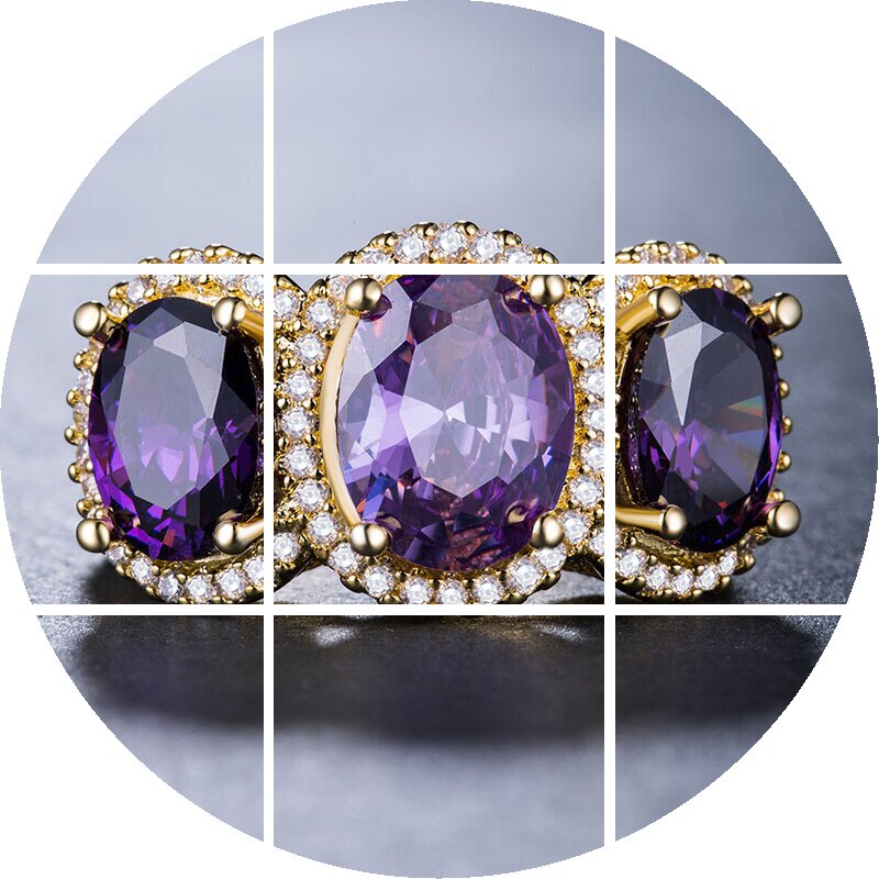 ring锆石镀18k金女士指环礼物 玄翠峰戒指/指环