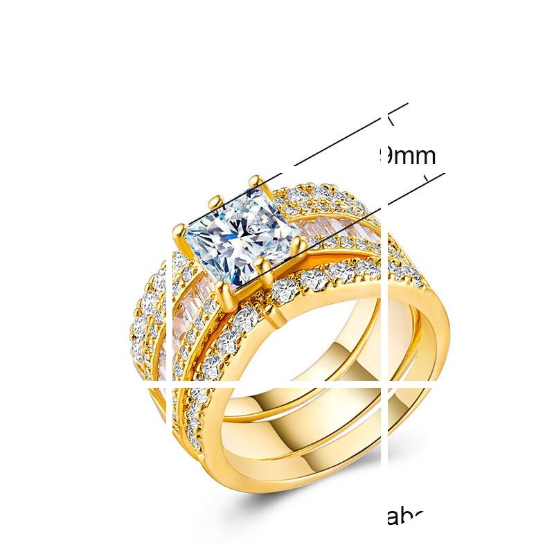 情侣镶钻925银18k金组合套戒指 玄翠峰戒指/指环