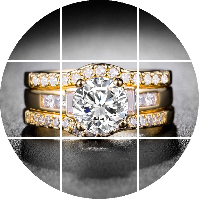 925银18k金组合锆石戒指 玄翠峰戒指/指环