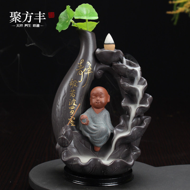 抖音新款陶瓷香薰炉线香插创意家居 玄翠峰摆件