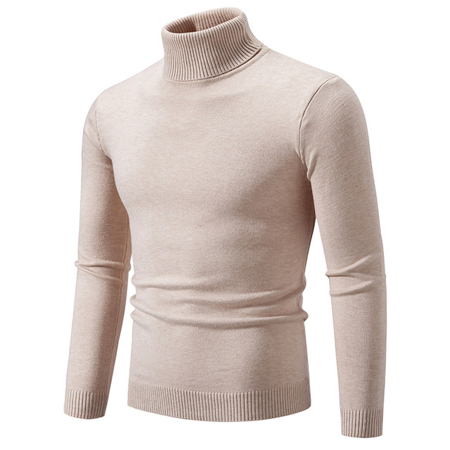 Turtleneck Sweater men's loose black autumn and winter lazy pullover knit sweater Korean style trendy men's inner base shirt