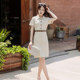 Shirt dress ຂອງແມ່ຍິງ waist ສູງສິ້ນກະໂປງບາດເຈັບ