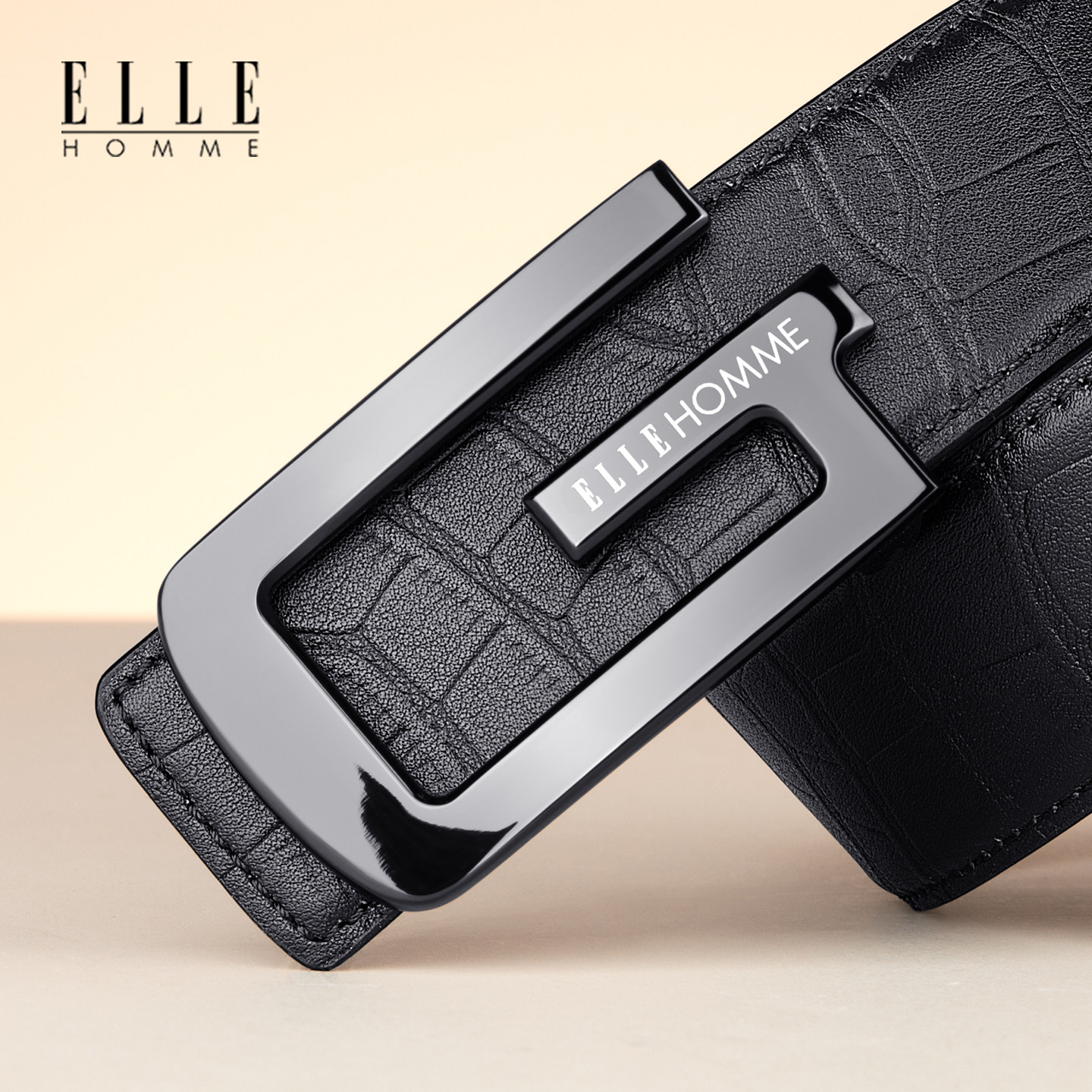 正品ELLE皮带男士真皮平滑扣防过敏2025新款简约男款真皮腰带裤带,淘宝优惠券,粉丝福利购,淘宝优惠卷