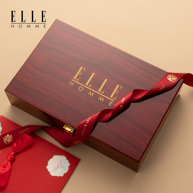 法国elle homme男士皮带真皮钱包 ellehomme千乐禧钱包