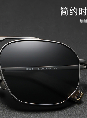 大视野偏光多边形男士近视墨镜