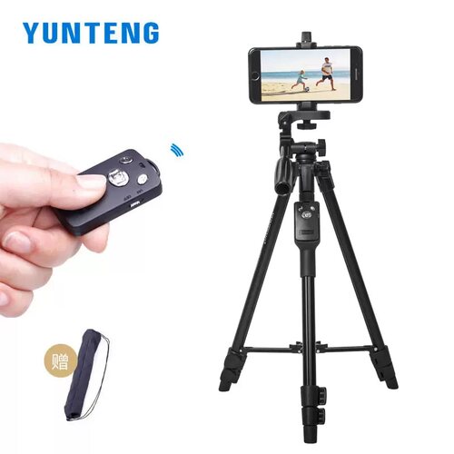 云腾5208手机三脚架蓝牙遥控器户外便携摄影自拍旅行横竖拍照通用直播补光灯相机单反vlog抖音视频自拍三角架 - 图0