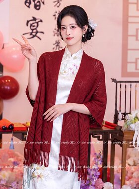 中式复古旗袍专用外披开衫