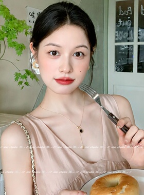 金色罗马圆盘项链抽拉锁骨链配饰