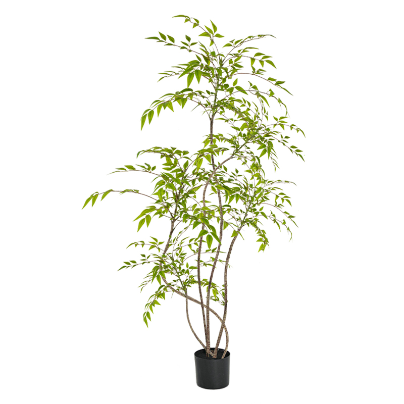 南天竹仿真绿植高端轻奢大型仿生植物落地盆栽高级感室内氛围假树