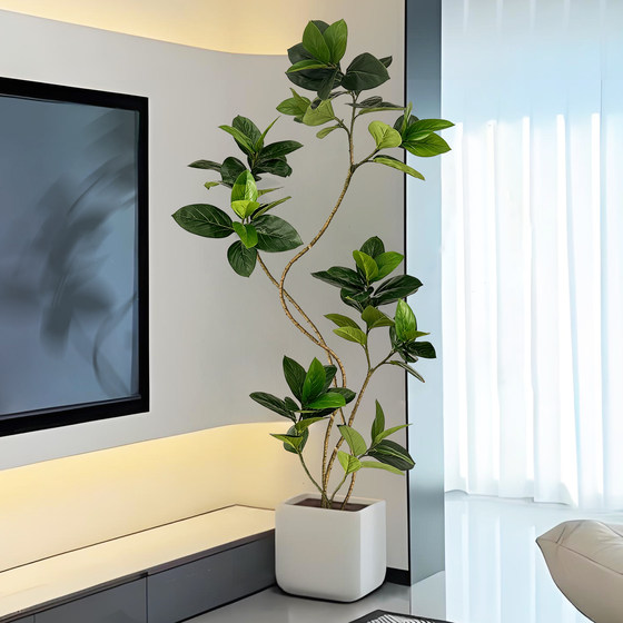 Fake green plant Bengal banyan indoor living room sofa side floor-standing potted plant ornaments decoration large advanced simulation plant