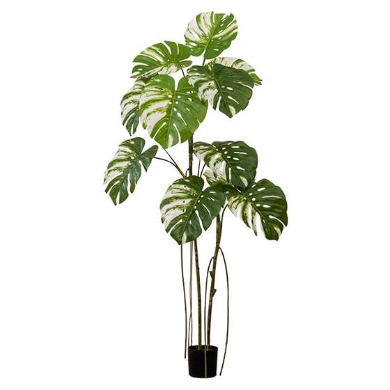 Simulated green plant Monstera fake tree large bionic plant indoor living room office decoration landscape floor-standing potted plant